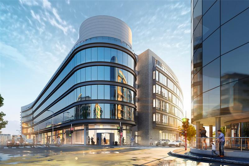 The extension of the Rocade building will be constructed on the plot of land perpendicular to the existing building. Illustration: BFF...