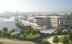 Le bureau Greisch intervient dans la conception de l’immeuble de bureaux Connection à Hamm.  (Illustration : A2RC Architectes)