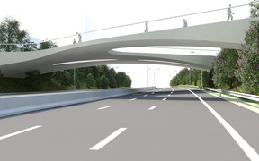 C’est à Gasperich que le pont Y, imaginé avec le concours du bureau Gresich, sera construit. (Illustration : Greisch)