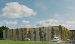 Le bâtiment de service aura une façade végétalisée.  (Illustration: Ville de Luxembourg)