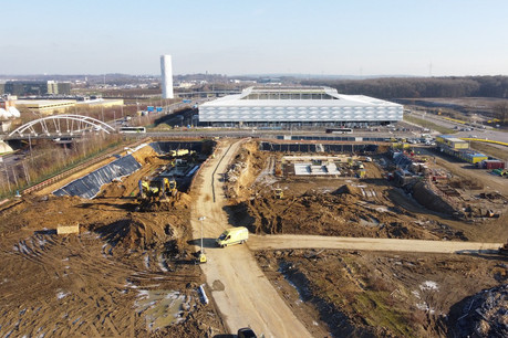 Les travaux de gros œuvre ont commencé sur le chantier du P+R Cloche d’Or. (Photo: Administration des ponts et chaussées)