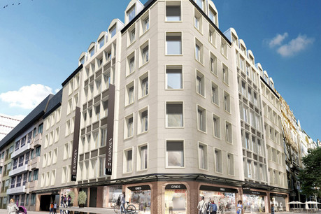 L’immeuble Le Conti, à l’angle de la Grand-Rue et de la rue Aldringen à Luxembourg, est entré dans le portefeuille de Panhard Luxembourg. (Illustration: Panhard Luxembourg)