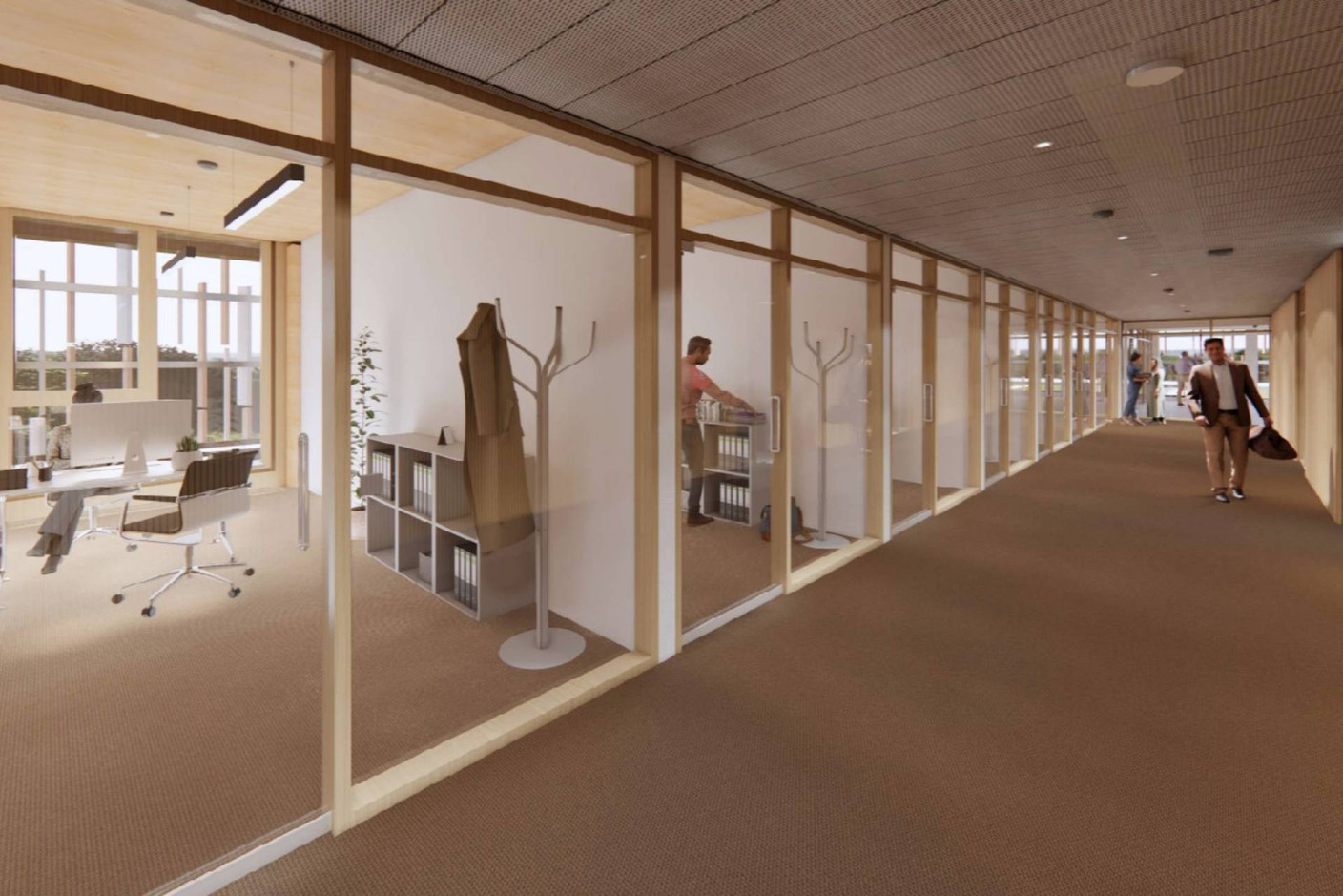 Interior view of the timber-framed building to be constructed on rue d'Alsace. (illustration: A+A)