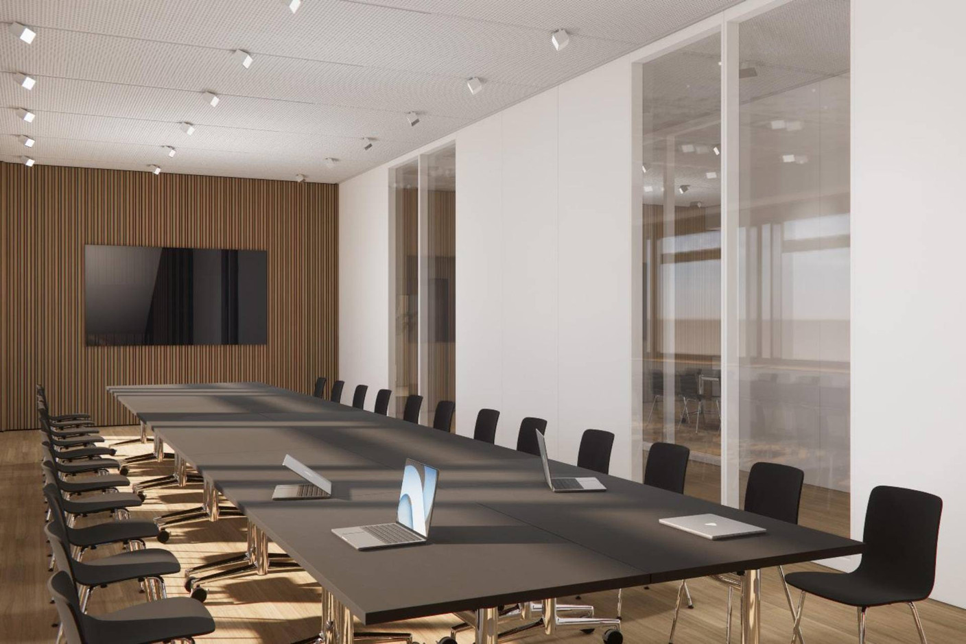 View of the future multi-purpose room at CFL headquarters. Illustration : Metaform