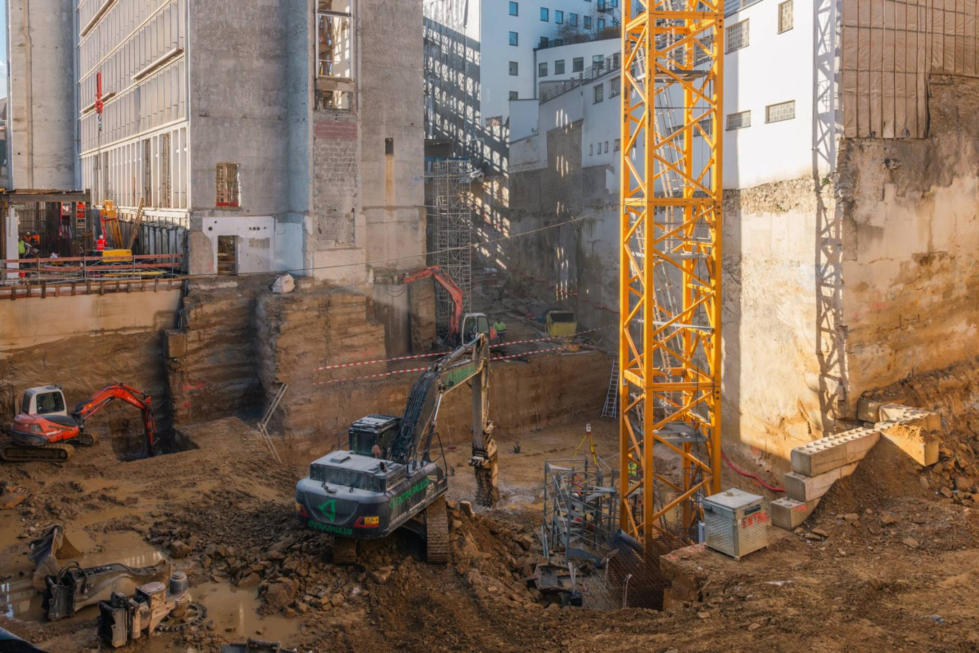View of the construction site of the future CFL headquarters. Photo: Félix Giorgetti