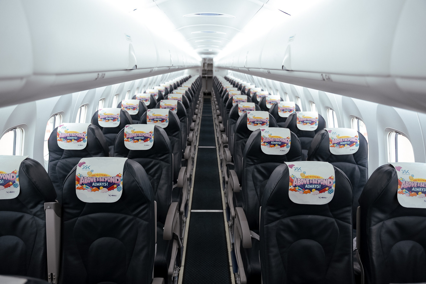 The design also features on the headrest covers on board, in Luxair’s business lounge, and on various advertising materials. (Photo: GSK Stockmann/David Schumacher)