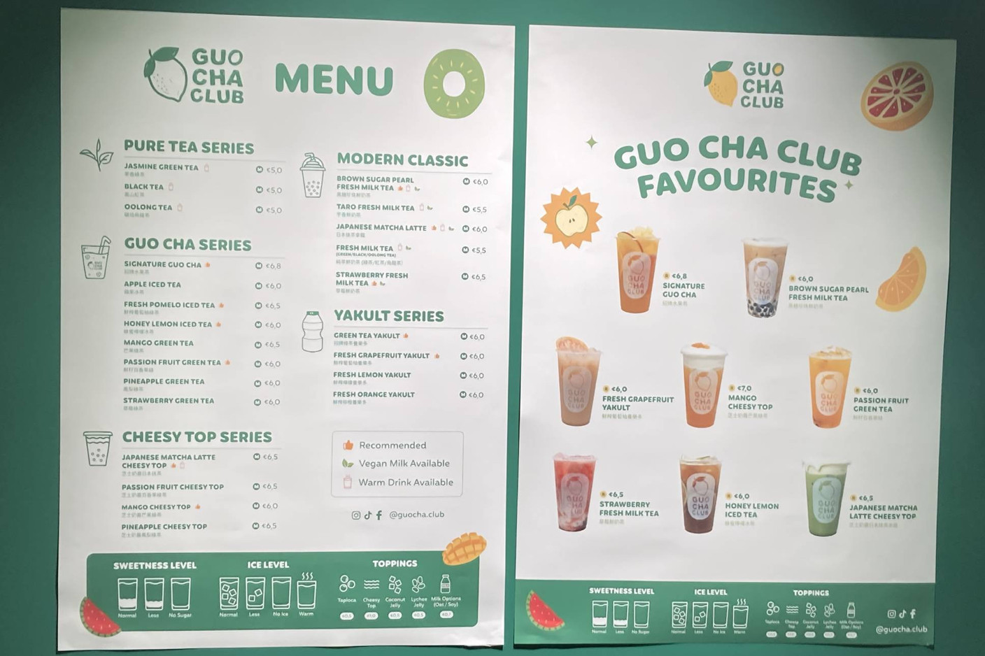 The menu. Photo: Paperjam.lu