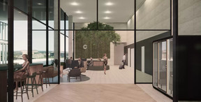 De nouveaux espaces de rencontres informelles seront implantés dans les halls d’immeuble. (Illustration: Tetris)