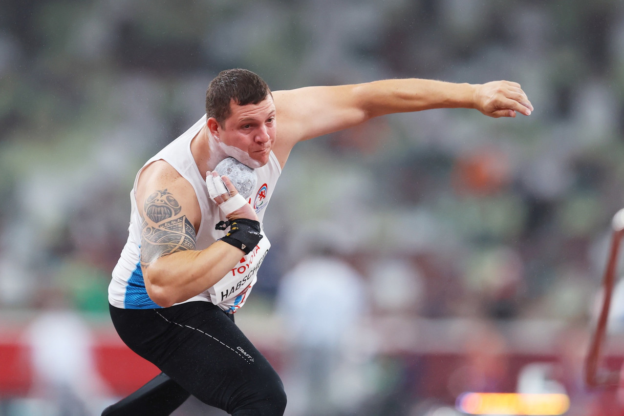 Tom Habscheid is seen competing in the Paralympics standing shot put competition in Tokyo, 5 September 2021. Photo: Luxembourg Paralympic Committee