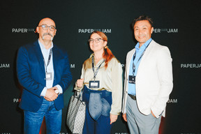 Ahmet Kurt, Berna Karaman Nardin and Ahmet Bengöz (NSPA-NATO). Photo: Julian Pierrot/Paperjam