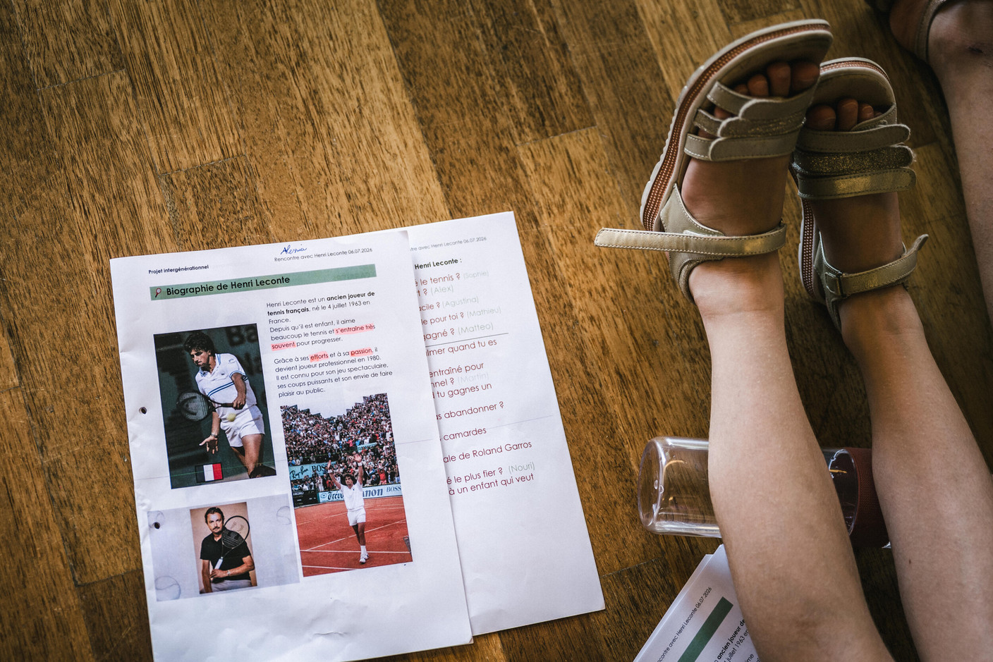 Henri Leconte met with the residents of the Elysis care home in Luxembourg-Kirchberg, their relatives and families, the Elysis staff, and around twenty children from Strassen Primary School. (Photo: Boris Patzek)
