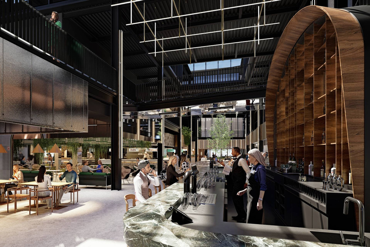 The zones aim to offer a wide range of food and drink. Illustration: Gridx