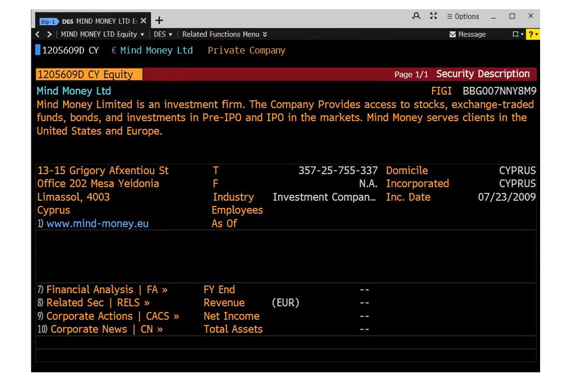 Bloomberg terminal graph 1 Mind Money