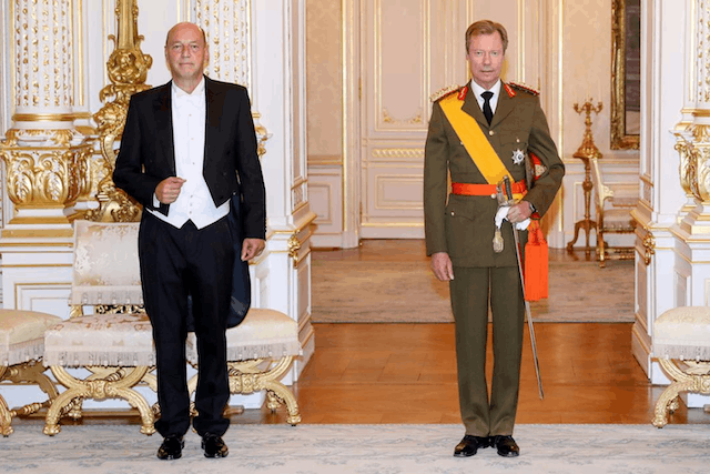 Ullrich Klöckner présentant ses lettres de créance au Grand-Duc en septembre 2020. (Photo: Cour grand-ducale/Sophie Margue)