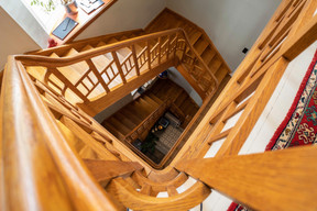 The central stairway, a centrepiece of the 1920s townhouse, seen after renovation work was completed in April 2021. Photo provided by Aatika Hayat