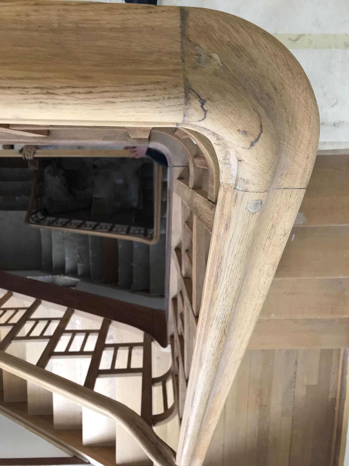 The central staircase, a centrepiece of the 1920s townhouse, seen prior to restoration work. Photo provided by Aatika Hayat