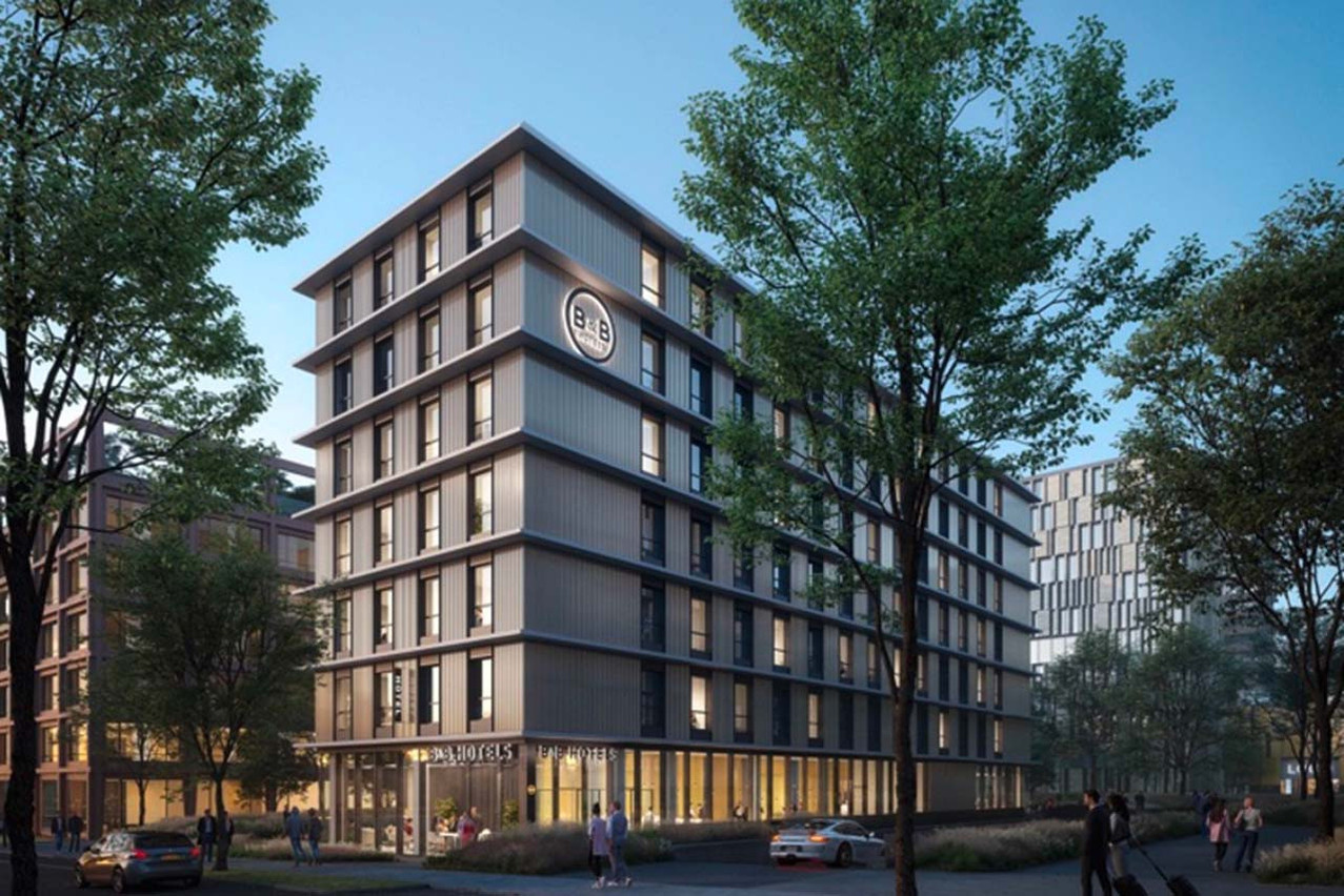 UN B&B Hotels va s’installer à la Cloche d’Or à l’horizon 2025.  (Illustration: Moreno Architecture & Associés)