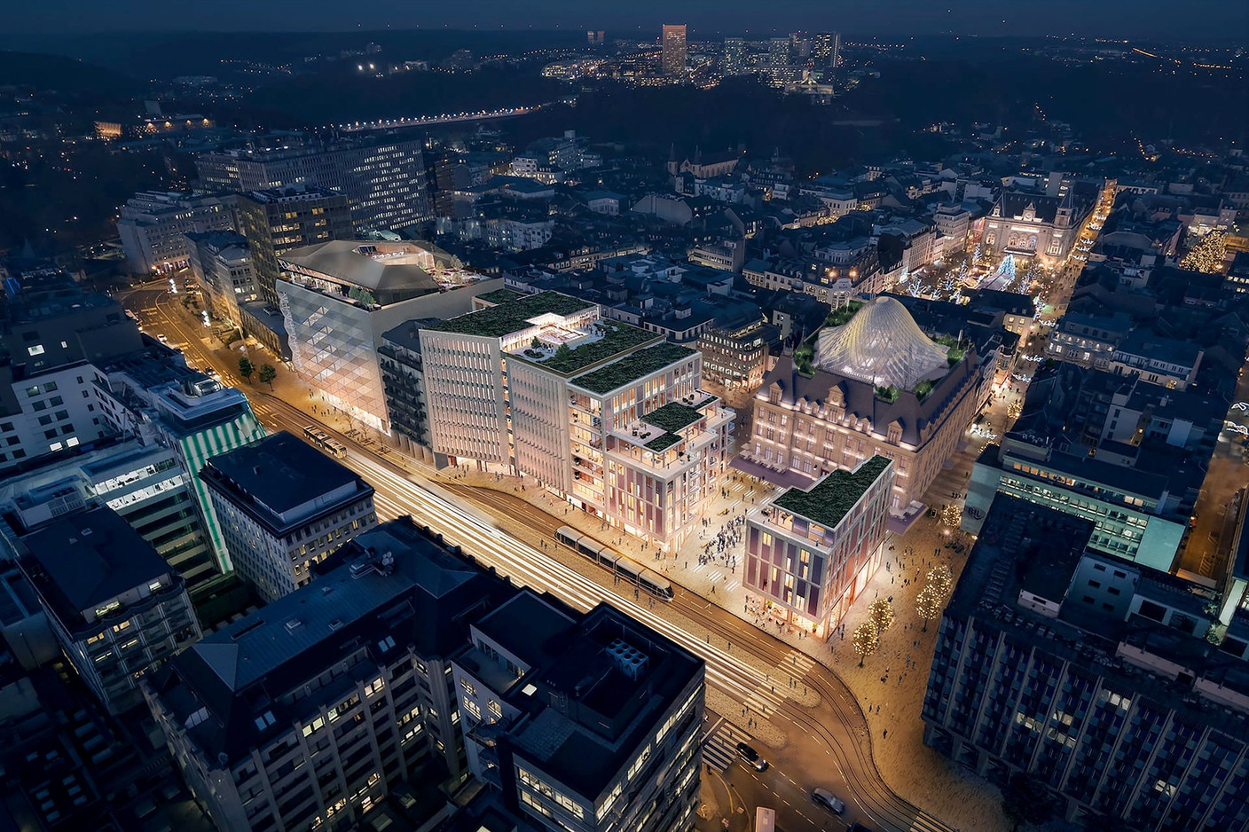 Proposition de Vincent Callebaut Architectures pour le réaménagement de l’Hôtel des Postes à Luxembourg. (Illustration: Vincent Callebaut Architectures)