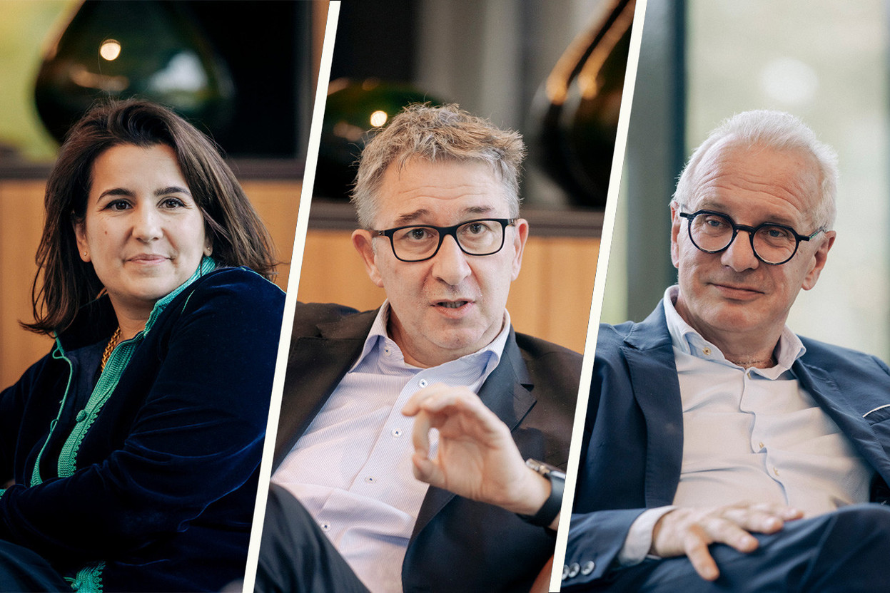 From left to right: Octavie Dexant, CEO of Axa Luxembourg & Axa Wealth Europe; Christian Strasser, CEO of Lalux; and Marc Lauer, Chairman of the Board of Foyer. (Photos: Julian Pierrot/Paperjam)
