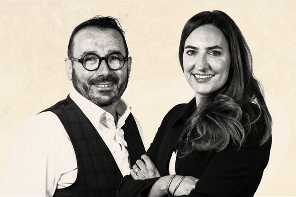 David Violetti, Managing Director at Arhis HR Solutions and Julie Hornberger, Managing Partner, at People Solutions by Arhis (Photo: Crossfire for Maison Moderne)