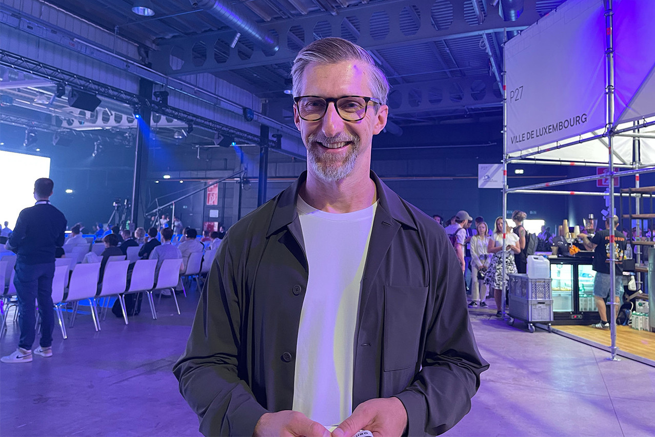 GE Healthcare’s global head of AI advocacy, Jan Beger, spoke at the Nexus Luxembourg tech conference, 18 June 2025.  Photo: Paperjam
