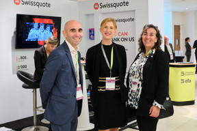 Nestor Verrier, Weronika Mojsiej and Pascale Andre, all with Swissquote. Photo: ALFI