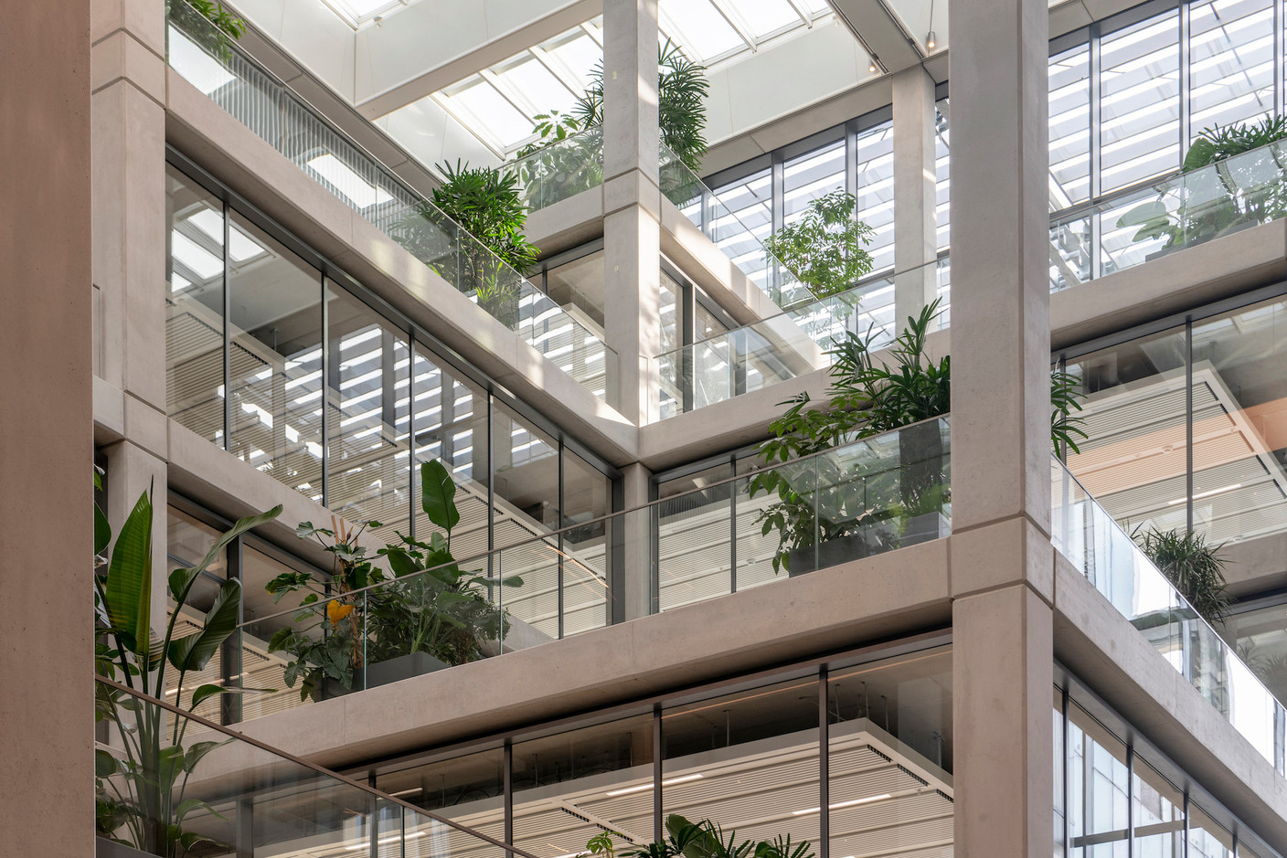 More than 450 plants are spread throughout the building.  Nigel Young / Foster + Partners