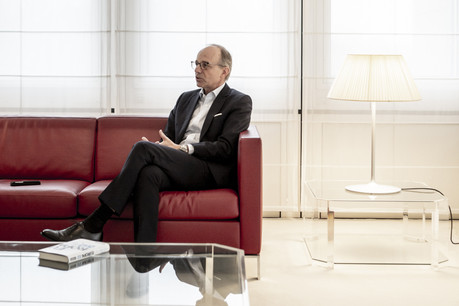 Luc Frieden se fixe comme priorités la digitalisation, l’ouverture à l’international et l’attraction et la formation des talents. (Photo: Patricia Pitsch / Maison Moderne)