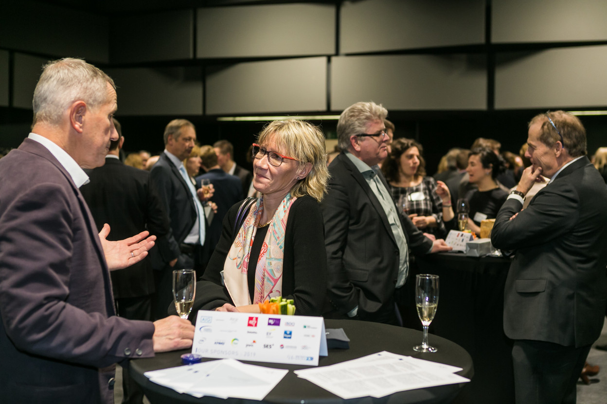 Virginie Lagrange, chair of the Luxembourg Institute of Directors (ILA). She spoke with Delano on Monday. Lagrange is pictured (centre) at an ILA event in 2019. Library photo: ILA/Olivier Dessy