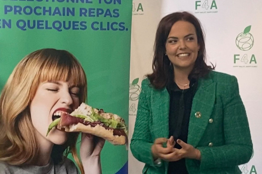 Ilana Devillers and F4A will launch a take-away service on the start-up's app starting 28 September. Luxembourg supermodel Sonia Gleis has lent her image to the launch campaign. (Photo: Maison moderne)