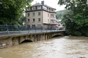Floodwaters are seen in the capital’s Weimerskirch district, 15 July 2021. Matic Zorman / Maison Moderne