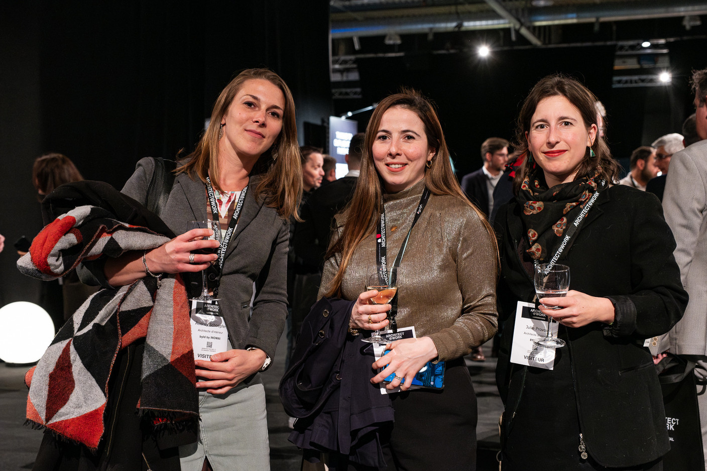 Audrey Schoepter, Demet Karayer (Bald by Inowai) and Julie Provost (Byld) at the 10x6 New European Bauhaus event organised by the Paperjam+Delano Business Club, 24 April 2024. Photo: Laurent Sturm