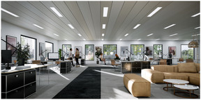 Les futurs bureaux seront organisés en open space. (Illustration : Boito Architectes)