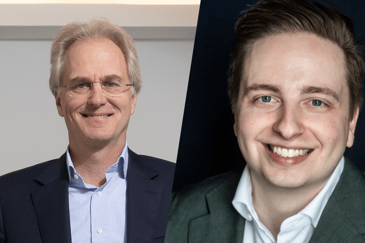Delano spoke with John Penning (left) from Luxempart on 8 July 2024 and exchanged email communications with Joren Van Aken from DegroofPetercam on the challenges of running an investment firm with a small floating on the LuxSE. Photos: Guy Wolff, DegroofPetercam, Montage Maison Moderne