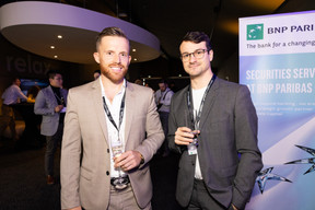 Julien Frighetto and Sylvain Pichonnier (Talent Resourcing) at the Paperjam+Delano Business Club’s 10x6 Private Equity Outlook event, which took place at the Kirchberg Kinepolis, 18 June 2024. Photo: Eva Krins / Maison Moderne