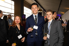 Elena Bargueva (Banque de Luxembourg), Luka Pical-Capré and Mathis Brülhart (Edmond De Rothschild). Photo: Eva Krins / Maison Moderne