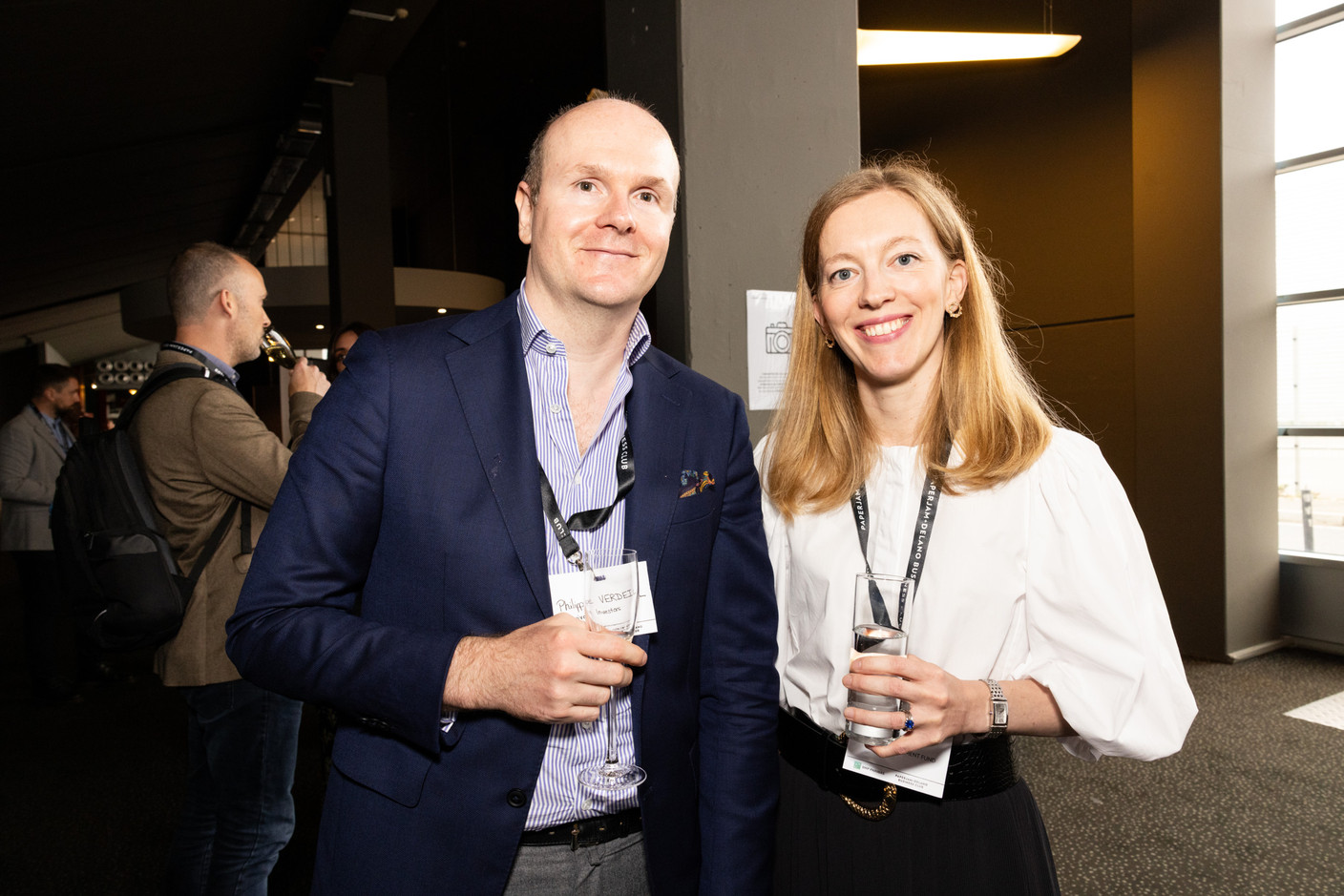 Philippe Verdeil (Aviva Investors) and Clarisse Leduc (European Investment Fund) at the Paperjam+Delano Business Club’s 10x6 Private Equity Outlook event, which took place at the Kirchberg Kinepolis, 18 June 2024. Photo: Eva Krins / Maison Moderne