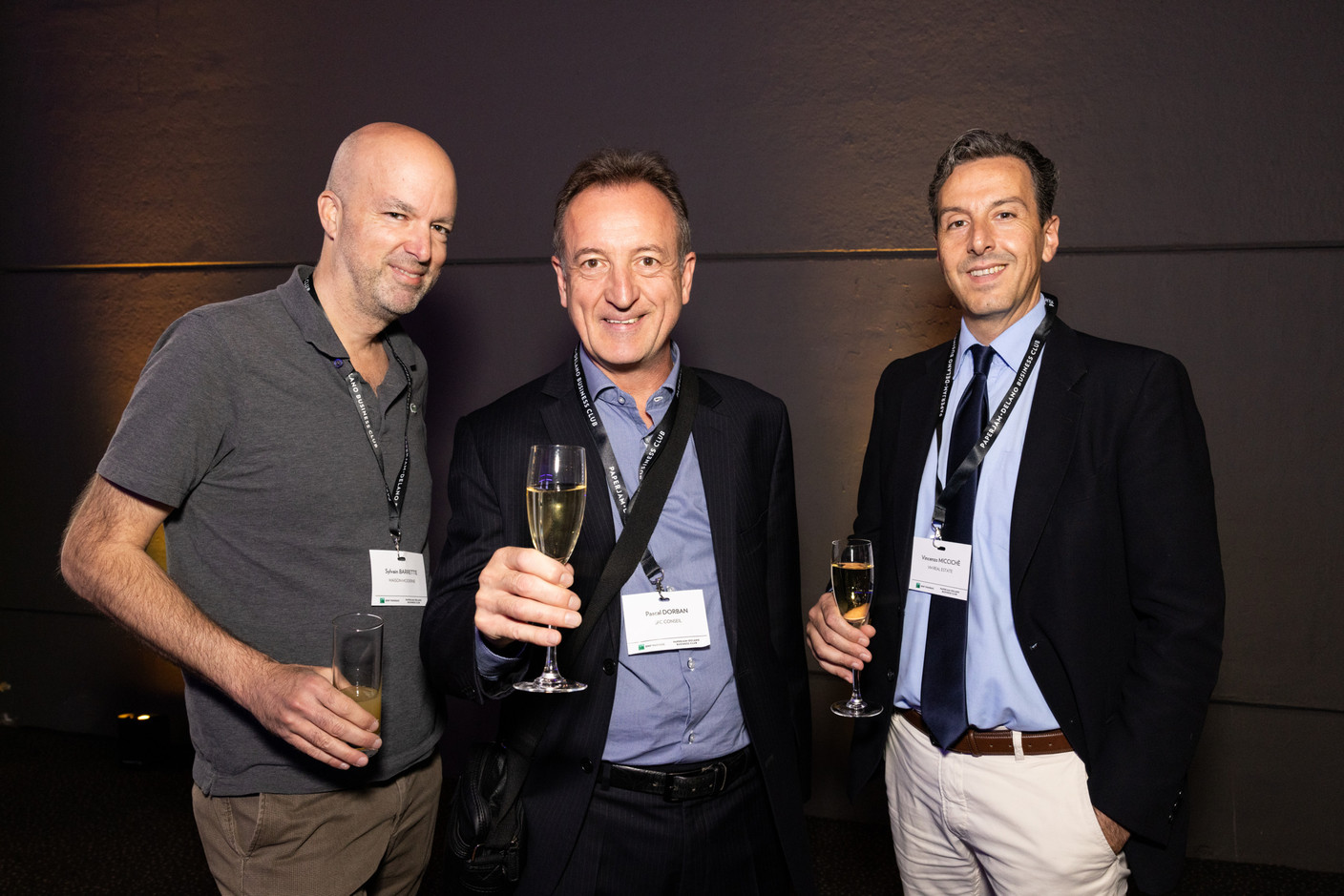 Sylvain Barrette (Delano), Pascal Dorban (SFC Conseil) and Vincenzo Miccichè (VM Real Estate) at the Paperjam+Delano Business Club’s 10x6 Private Equity Outlook event, which took place at the Kirchberg Kinepolis, 18 June 2024. Photo: Eva Krins / Maison Moderne