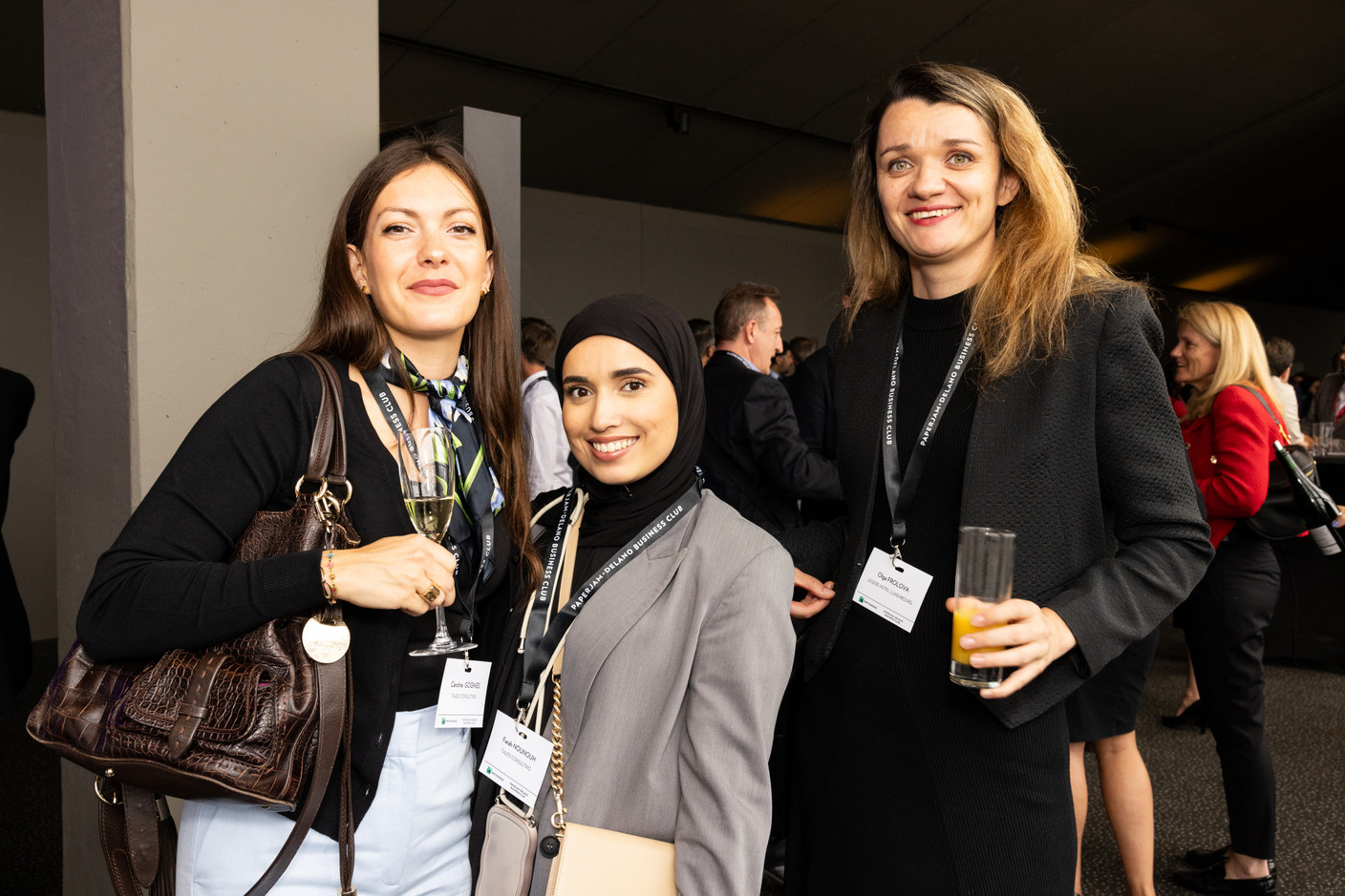 Caroline Gognies, Farah Nounouh (Taleo Consulting) and Olga Frolova (Légère Hôtel Luxembourg) at the Paperjam+Delano Business Club’s 10x6 Private Equity Outlook event, which took place at the Kirchberg Kinepolis, 18 June 2024. Photo: Eva Krins / Maison Moderne