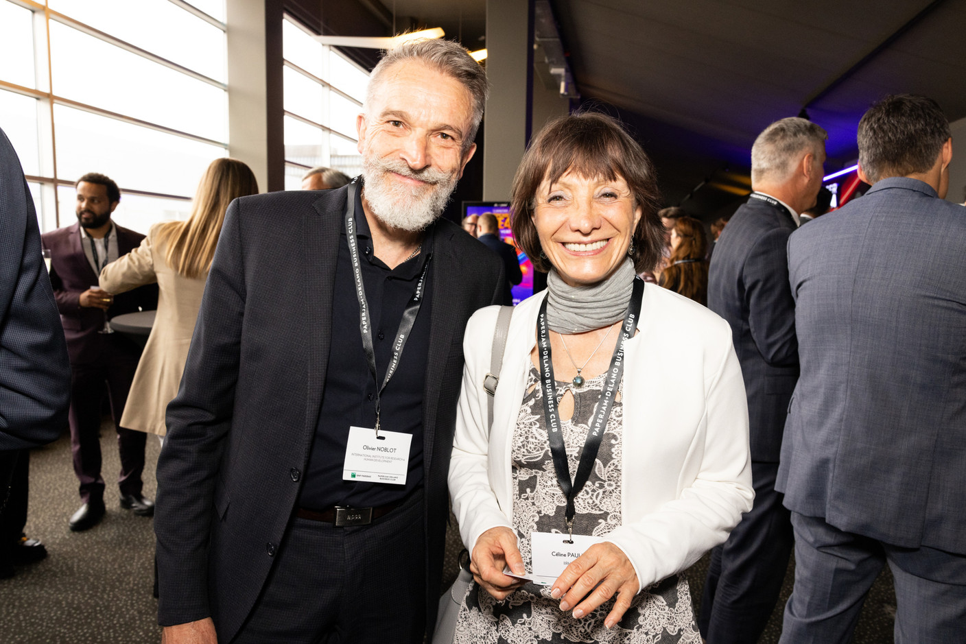 Olivier Noblot and Céline Pauly (International Institute for Research & Human Development) at the Paperjam+Delano Business Club’s 10x6 Private Equity Outlook event, which took place at the Kirchberg Kinepolis, 18 June 2024. Photo: Eva Krins / Maison Moderne