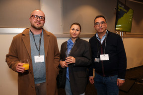 Jack Zazzera, Luana Mantrisi (Eltrona) and Mario Mantrisi (Kneip) at a Paperjam+Delano Business Club event on generative AI at the Kinepolis Kirchberg, 19 March 2024. Photo: Eva Krins / Maison Moderne