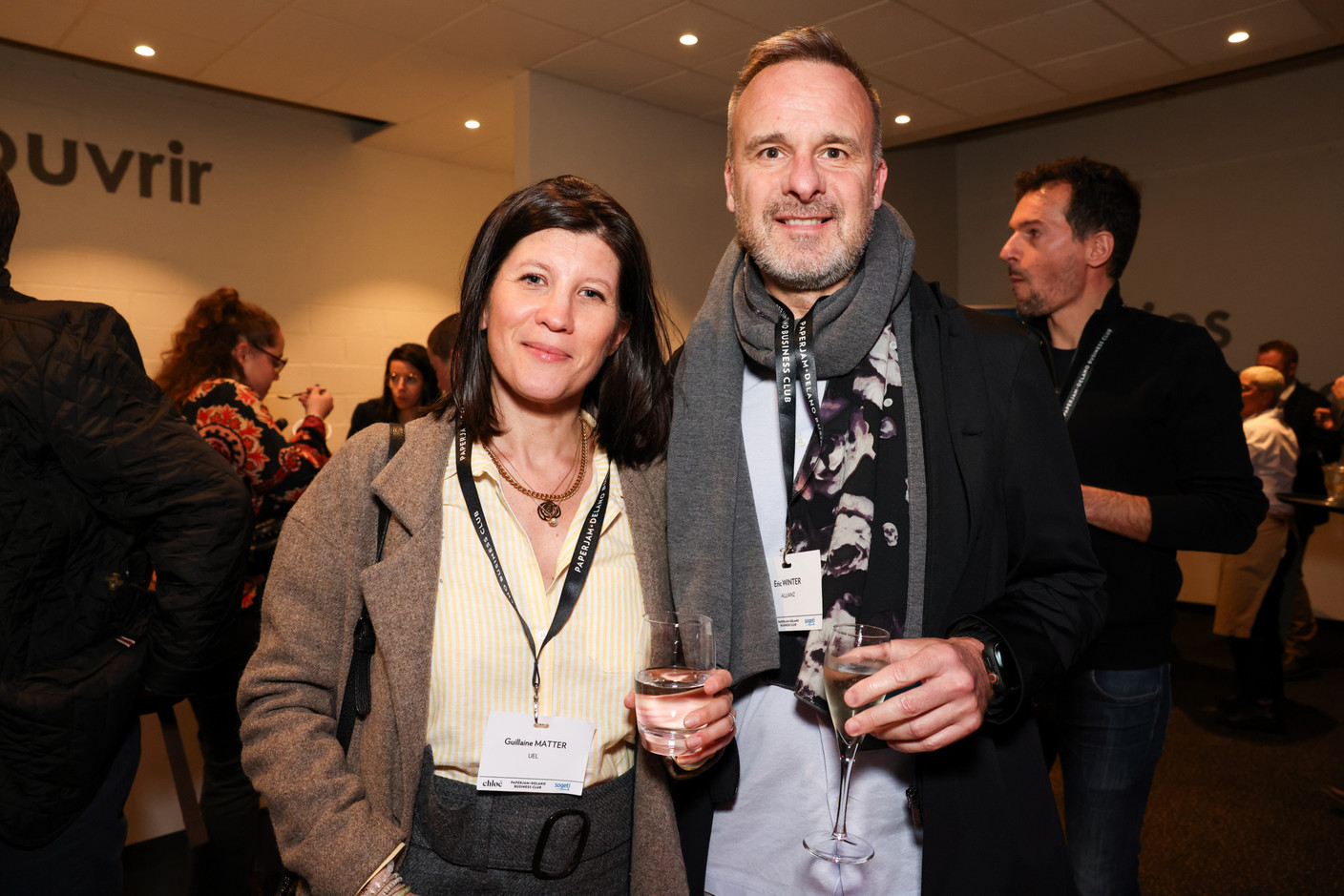 Guillaine Matter (UEL) and Eric Winter (Allianz) at a Paperjam+Delano Business Club event on generative AI at the Kinepolis Kirchberg, 19 March 2024. Photo: Eva Krins / Maison Moderne