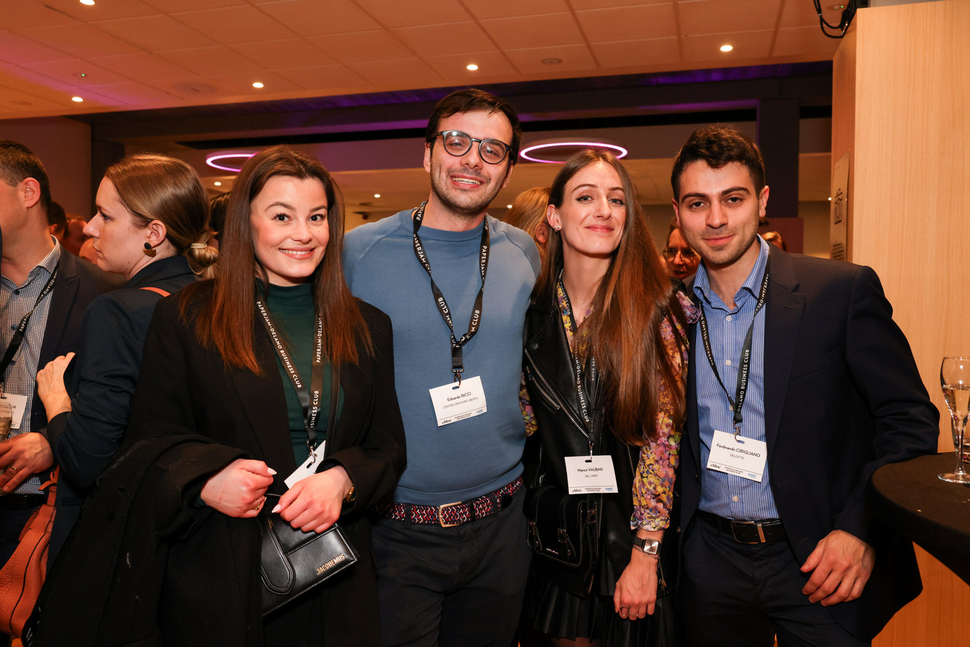 Ophélie Moreau (Maison Moderne), Edoardo Ricci (Centre Dentaire Liberta), Manon Vauban (EUL / INDR) and Ferdinando Cirigliano (Deloitte). Photo: Eva Krins / Maison Moderne