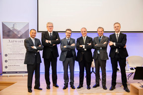 L to r: Vinayak Bhattacharjee (managing partner, Antwort Capital), Claus Mansfeldt (chairman and managing director, Swancap), Andrea Millioni (managing director, Swancap), Manuel San Salvador (founder and managing partner, Antwort Capital), Juan Luis Ramírez (founding partner, Portobello Capital) and Jon Eivind Stø (founder and managing partner, Onepointfive). Photo: Lena Le Roy