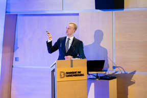 Jon Eivind Stø, founder & managing partner at Onepointfive, at Antwort Capital’s Investors Day, held at the Banque de Luxembourg, 1 April 2025.   Photo: Lena Le Roy