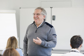 Thierry Delperdange (Coaching & Développements SRL) gave tips on time and priority management during the final module of the Paperjam+Delano Business Club’s training course on boosting personal productivity on 11 January 2024. Photo: Marie Russillo/Maison Moderne