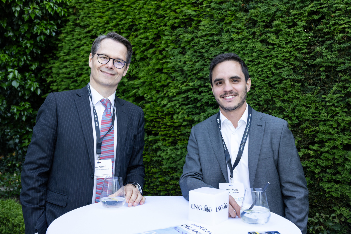 Florent Albert (Lombard International Assurance) and Joao Carreiro (Diligent Consulting) at the CEOs- and Entrepreneurs-Only Cocktail organised by the Paperjam+Delano Business Club, 6 June 2024. Photo: Eva Krins/Maison Moderne