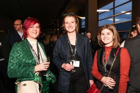 Isabelle Waty (CA Indosuez Wealth Management), Marine Knibiehly (CBTW) and Floriane Billy (Indosuez Wealth Management). Photo: Marie Russillo/Maison Moderne