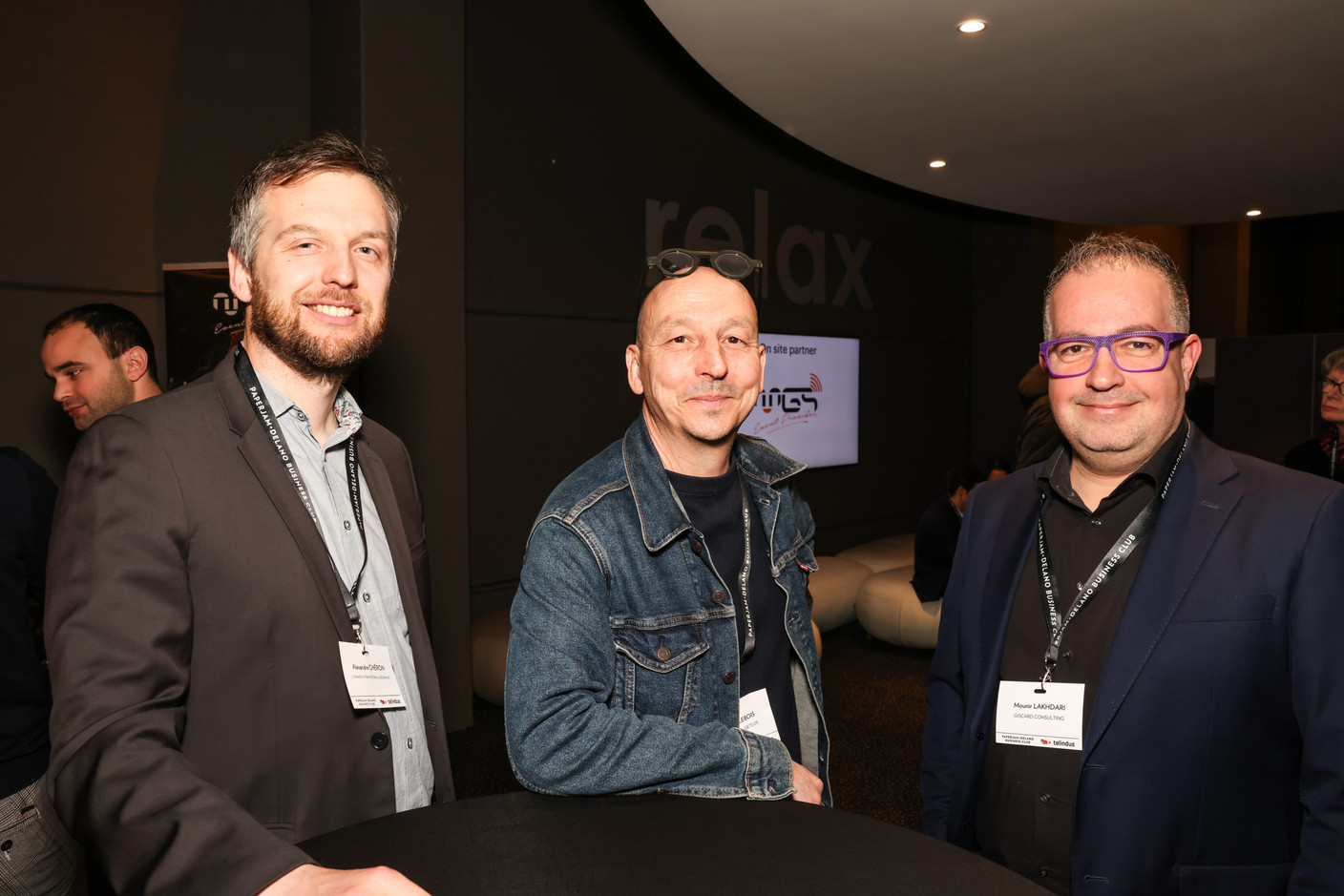 Alexandre Chéron (Lombard International Assurance), Rodolphe Lebois (Groupe Get) and Mounir Lakhdari (Giscard Consulting). Photo: Marie Russillo/Maison Moderne