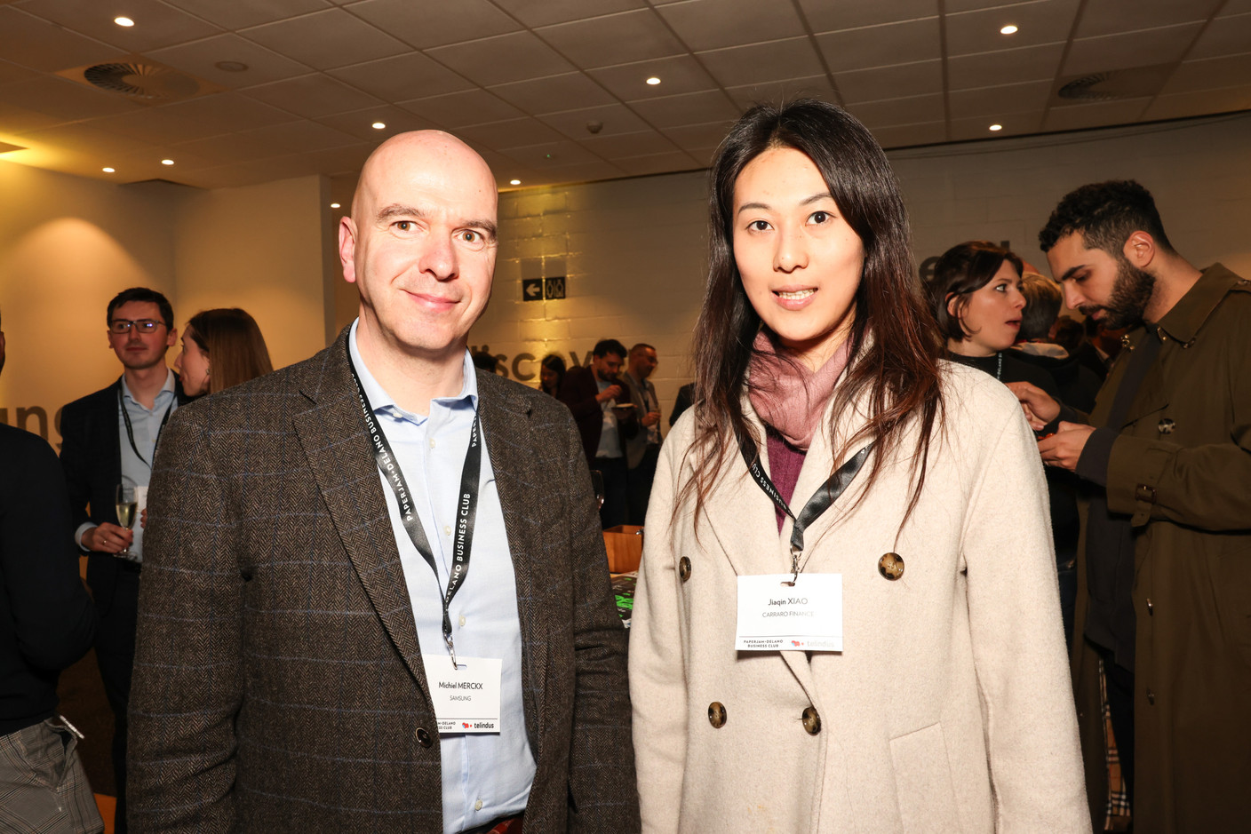 Michiel Merckx (Samsung) and Jiaqin Xiao (Carraro Finance). Photo: Marie Russillo/Maison Moderne